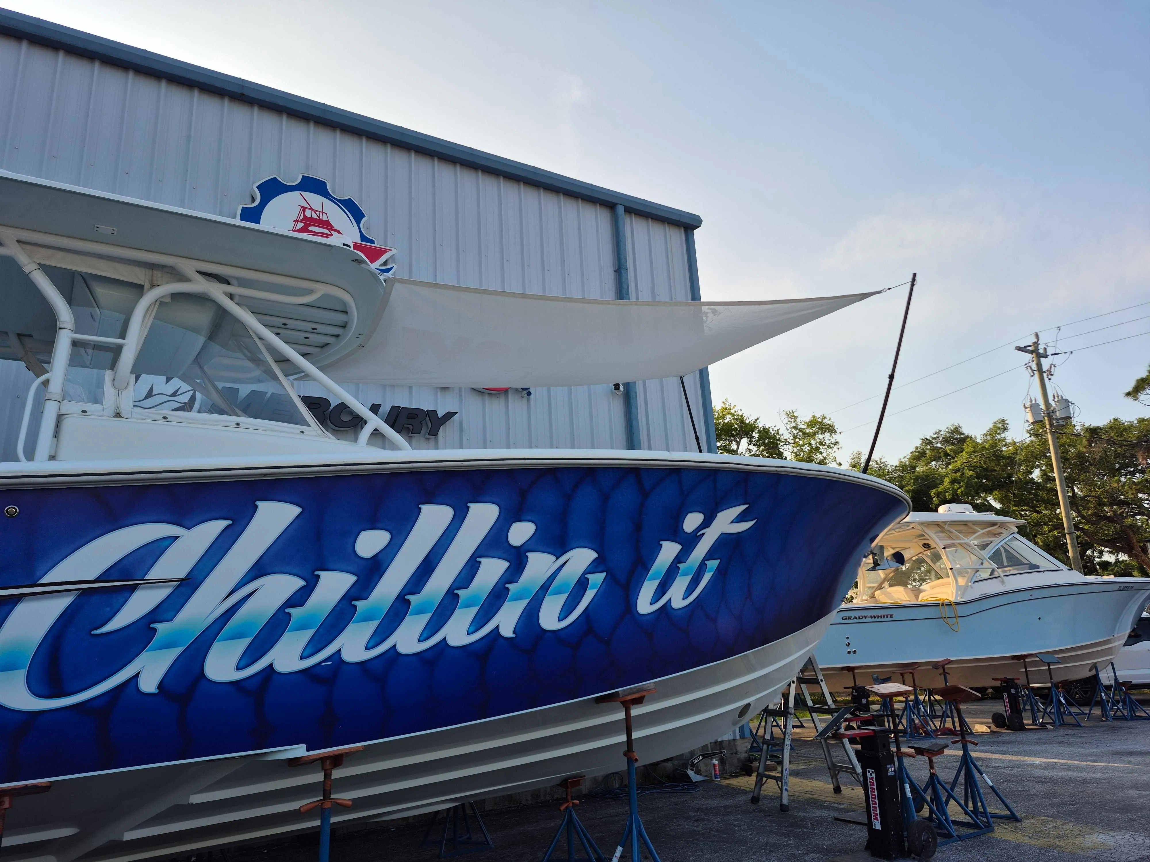 Shades - 42 Yellowfin — canvas & upholstery work by the Boat Guys