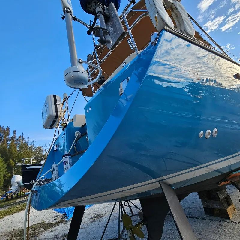 Blue Sailboat Paint — after