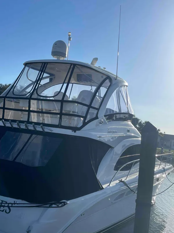Enclosures and Isinglass - Flybridge Enclosure — canvas & upholstery work by the Boat Guys