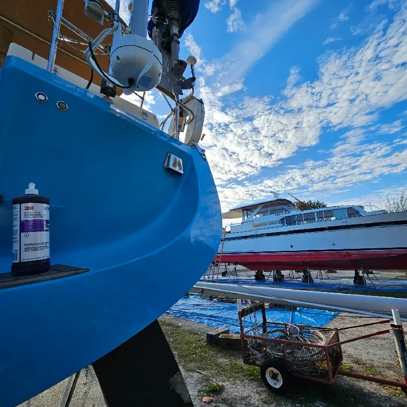 Blue Sailboat Paint — after