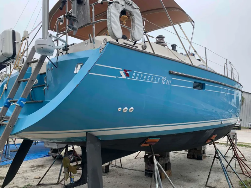 Blue Sailboat Paint — before