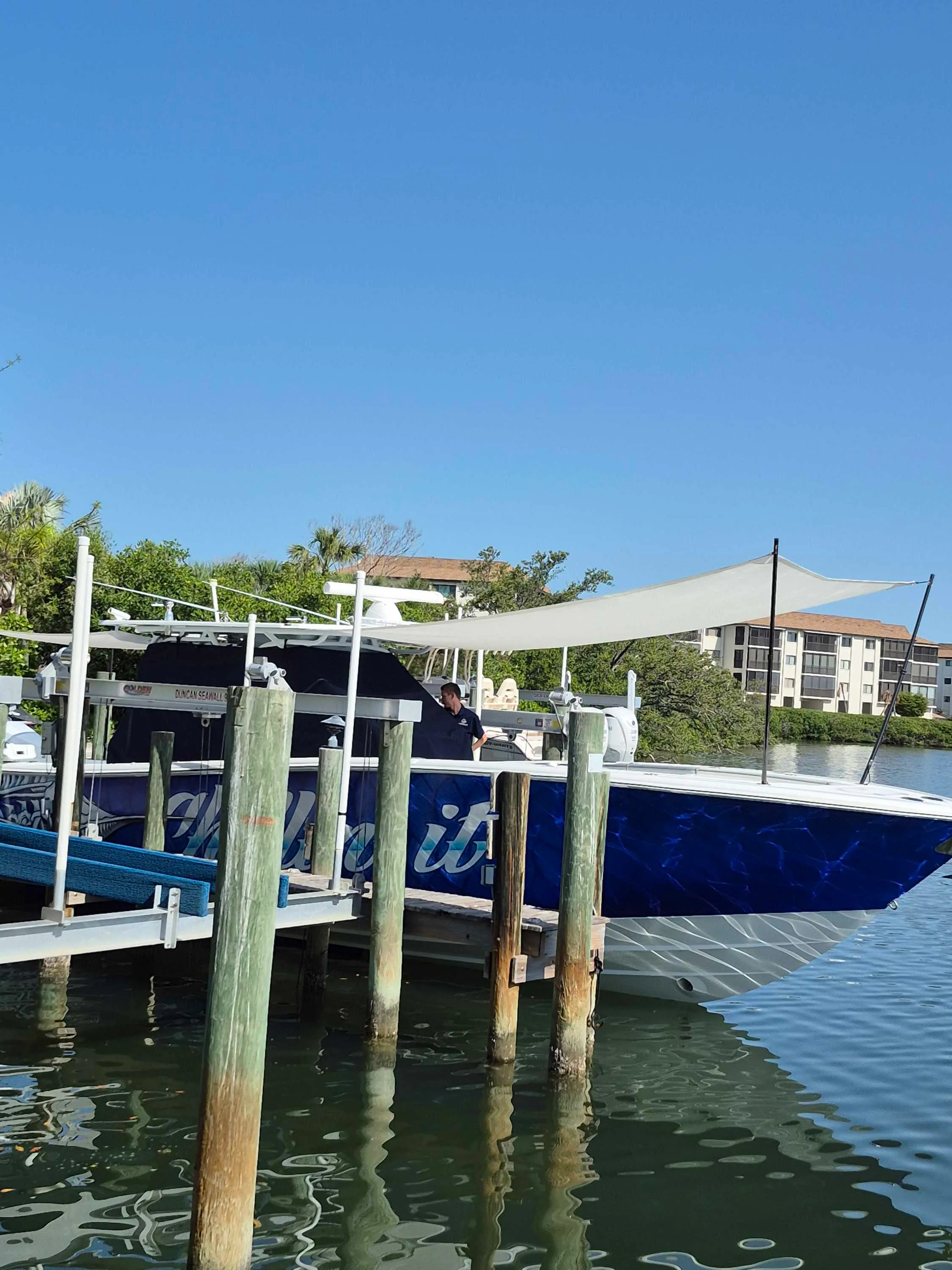 Shades - 42 Yellowfin — canvas & upholstery work by the Boat Guys
