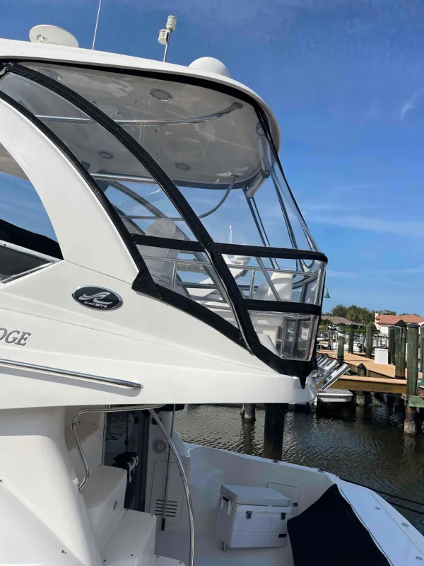Enclosures and Isinglass - Flybridge Enclosure — canvas & upholstery work by the Boat Guys