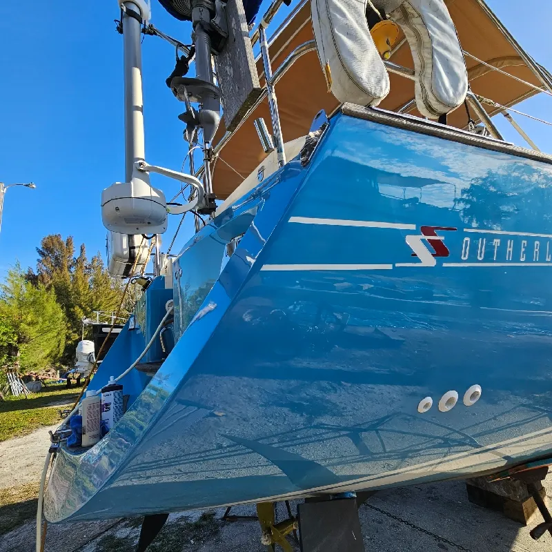 Blue Sailboat Paint — after