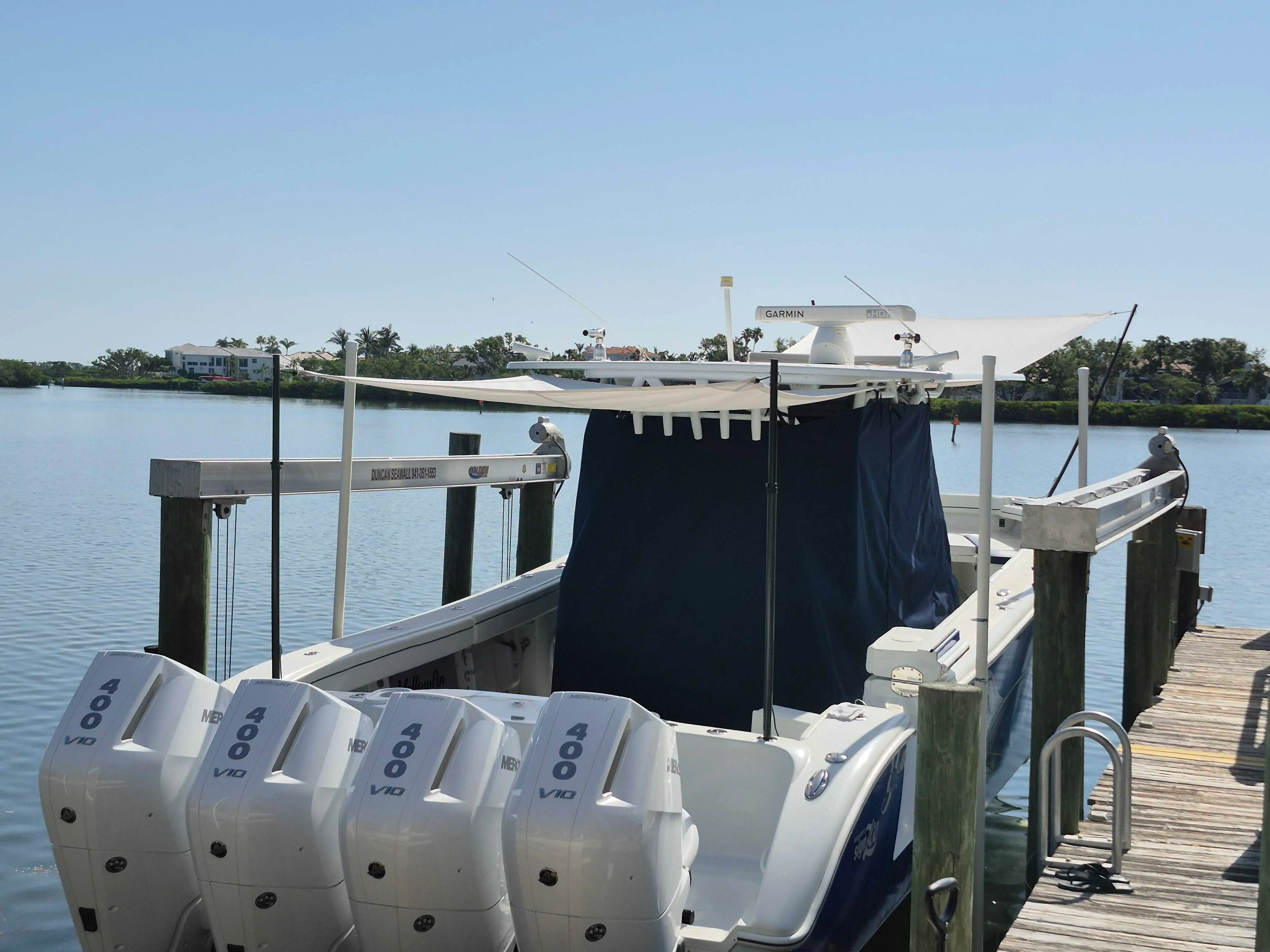 Shades - 42 Yellowfin — canvas & upholstery work by the Boat Guys