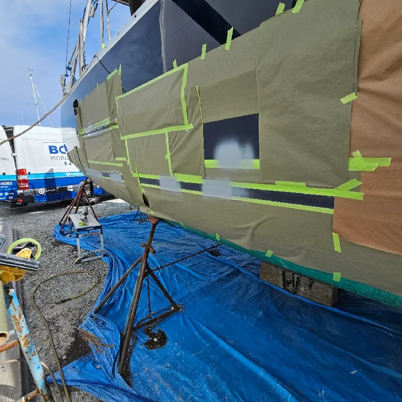 Sailboat at Marina — in progress