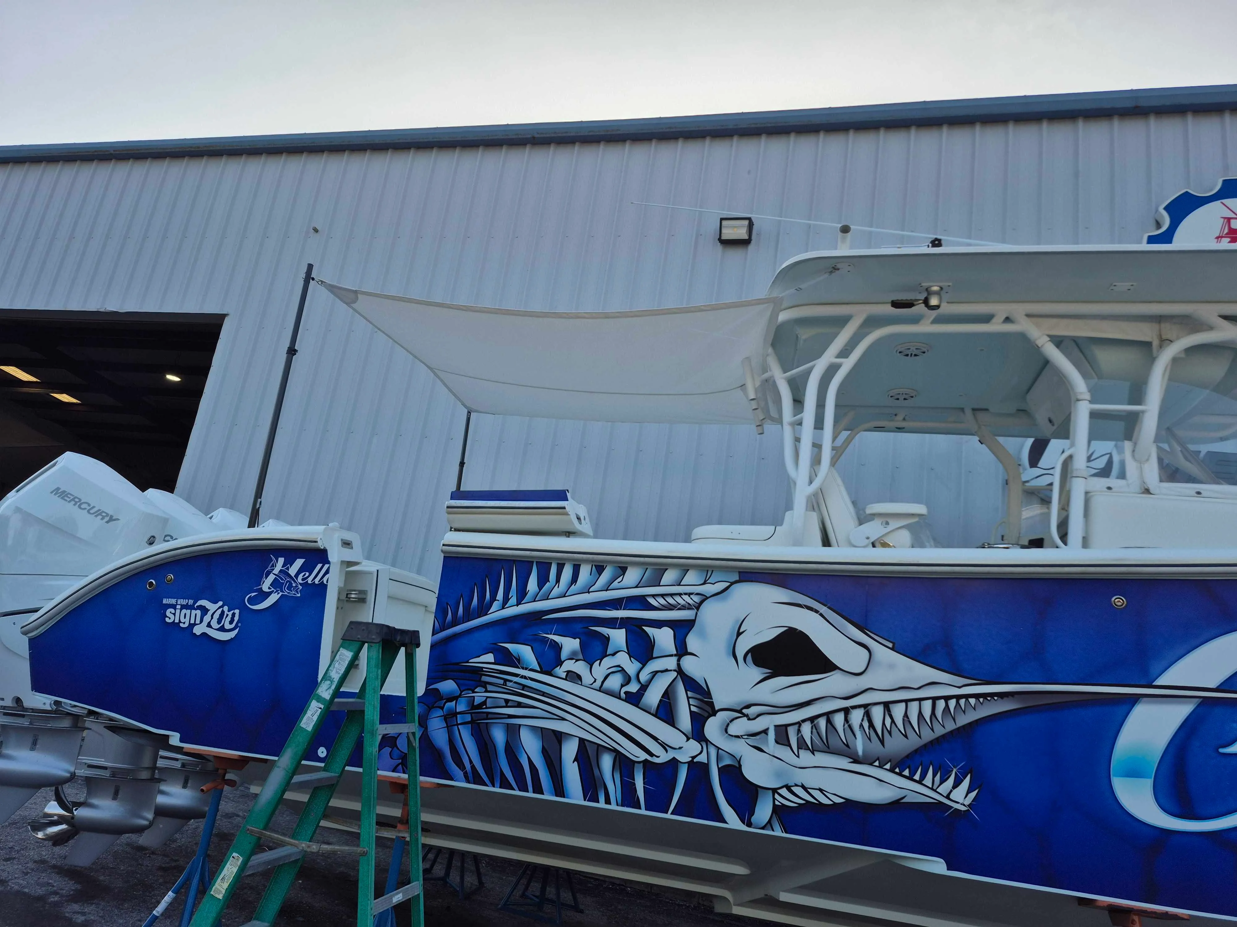 Shades - 42 Yellowfin — canvas & upholstery work by the Boat Guys