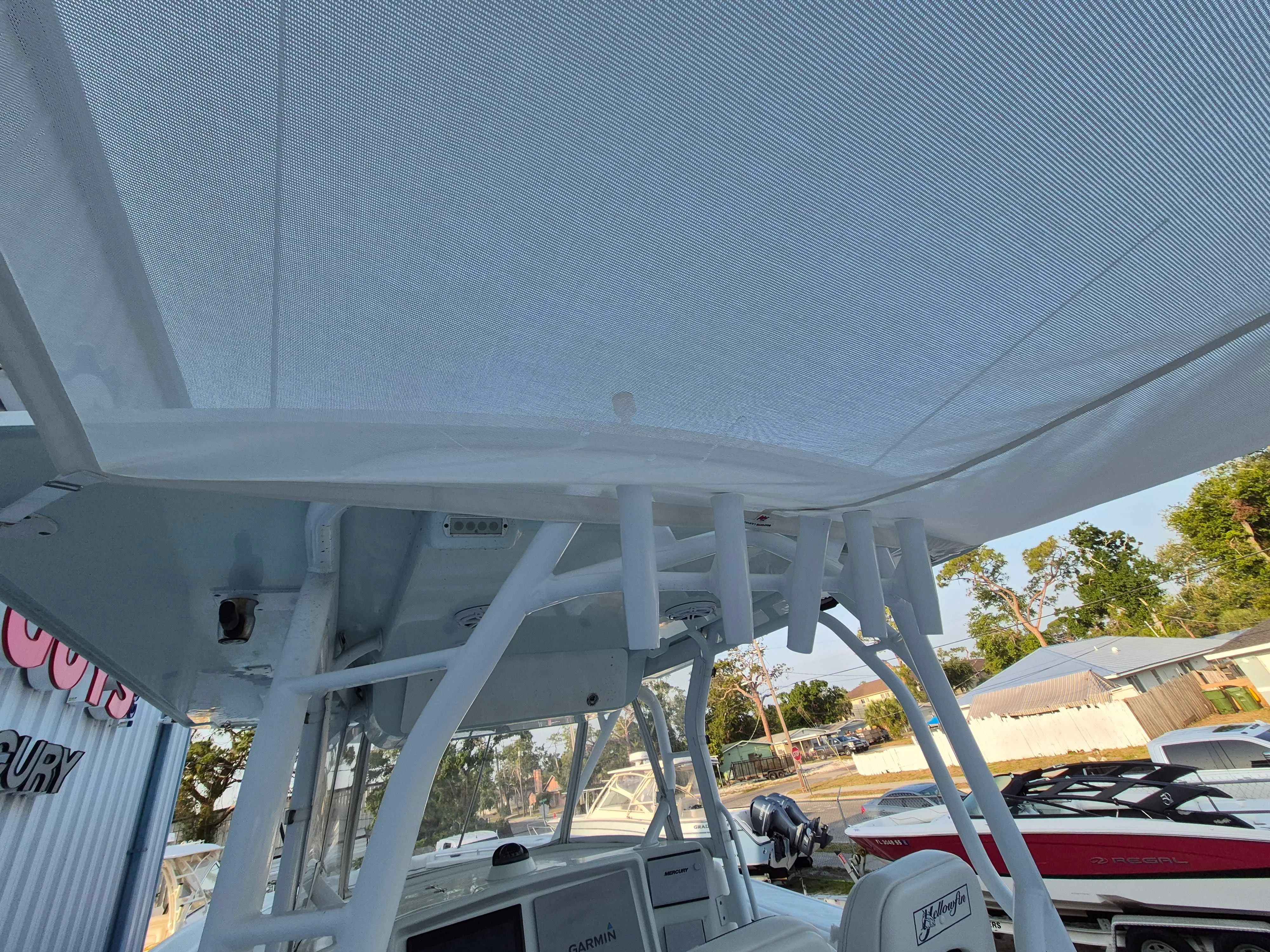 Shades - 42 Yellowfin — canvas & upholstery work by the Boat Guys