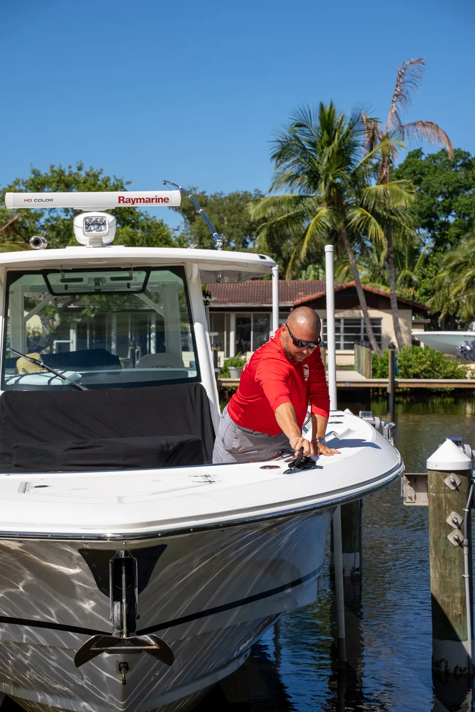 Detailing the bow of a boat